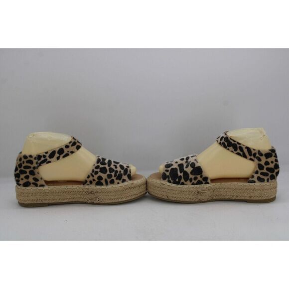 Bella Marie Leopard Espadrilles Size 8 Women's Peep Toe - Picture 7 of 11